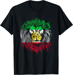 Lion Head Flag Iran T-Shirt - T-Shirt | Black