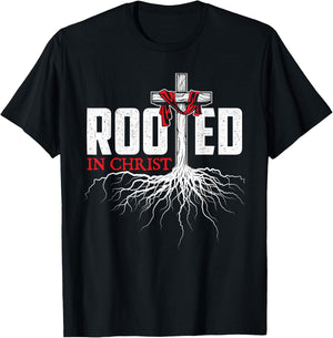 Rooted In Christ - Christian Faith Religious Jesus Christ T-Shirt - T-Shirt | Black