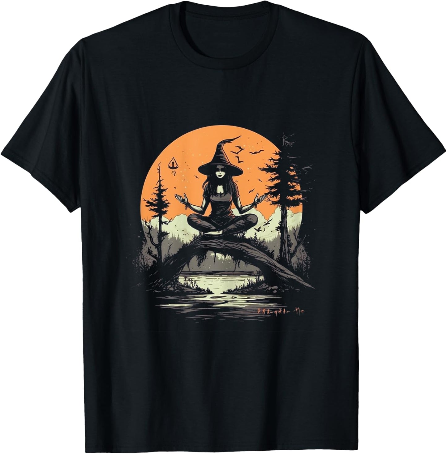 Witch Meditating Halloween Costume Yoga Zen Meditation Women T-Shirt - T-Shirt | Black