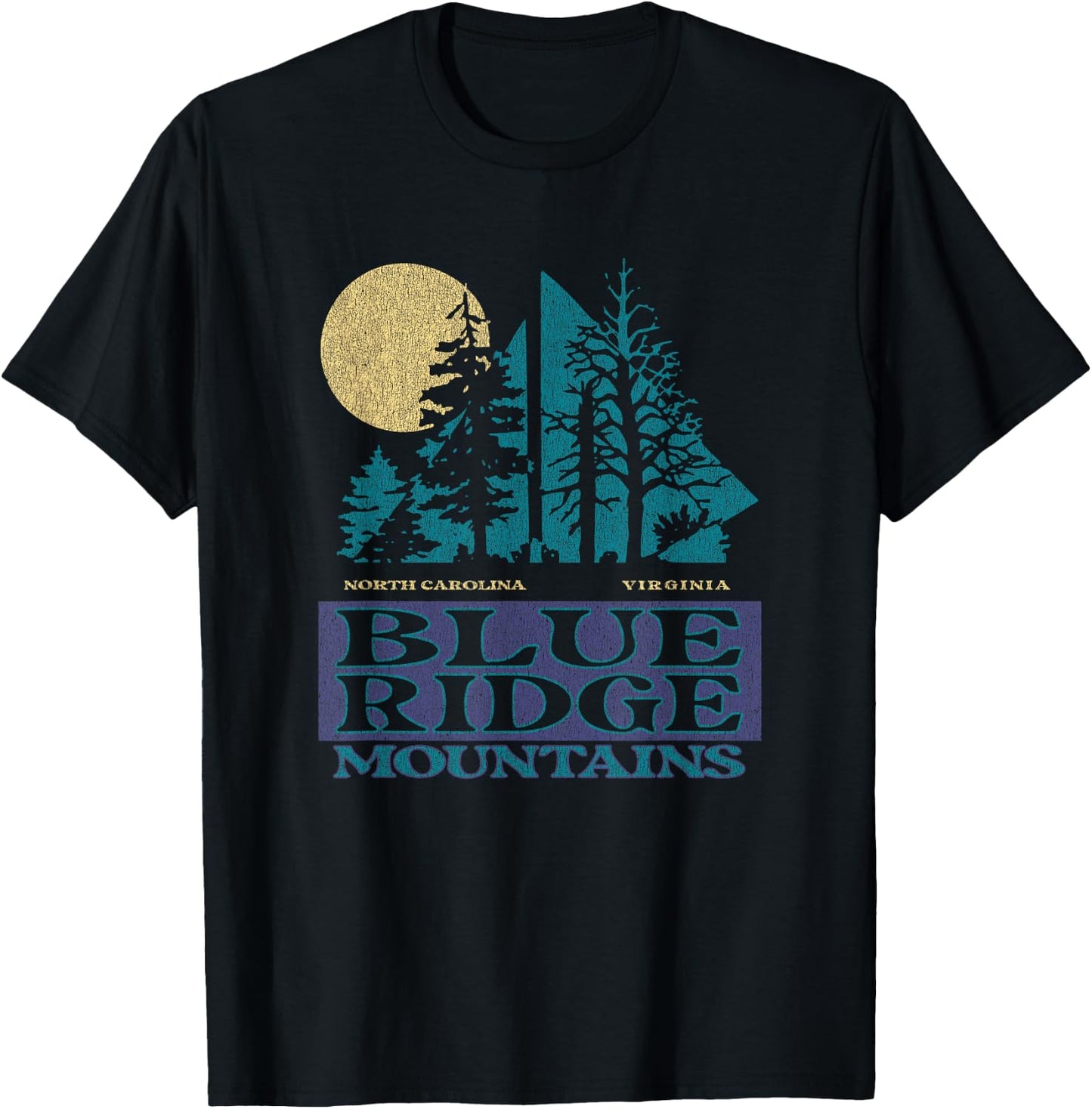 Blue Ridge Mountains National Park Vintage Scenic T-Shirt - T-Shirt | Black