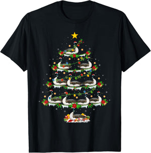 Loon Bird Lover Xmas Lights Loon Christmas Tree T-Shirt - T-Shirt | Black