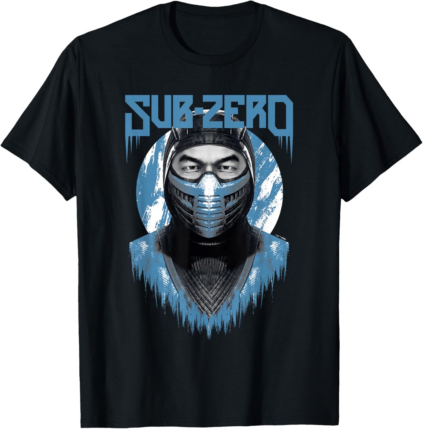 Mortal Kombat Klassic Sub-Zero Big Face Bust Portrait Logo T-Shirt - T-Shirt | Black