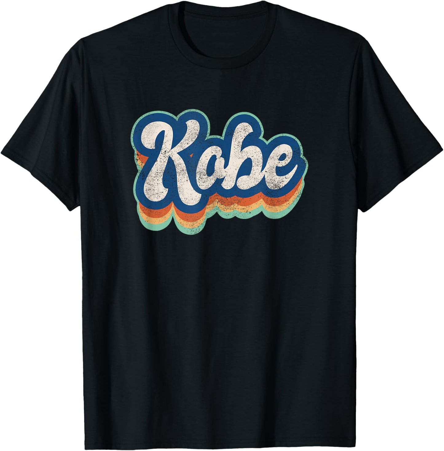 Kobe First Name Boy Vintage Style 70s 80s Personalized T-Shirt - T-Shirt | Black