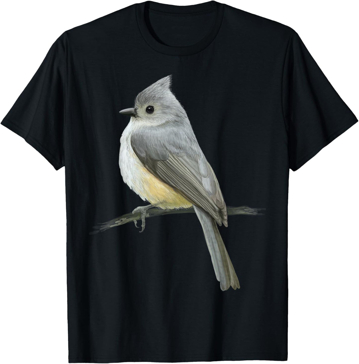 cute Tufted titmouse Bird for lovers Birds Watching Birding T-Shirt - T-Shirt | Black