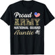 Retro Proud Army National Guard Auntie Military Pride Outfit T-Shirt - T-Shirt | Black