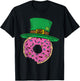 Irish Donut St Patricks Day Doughnut Leprechaun Hat Shamrock T-Shirt - T-Shirt | Black