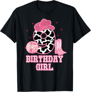Happy 9th Birthday Girl Outfit Rodeo Western Cowgirl Cowboy T-Shirt - T-Shirt | Black