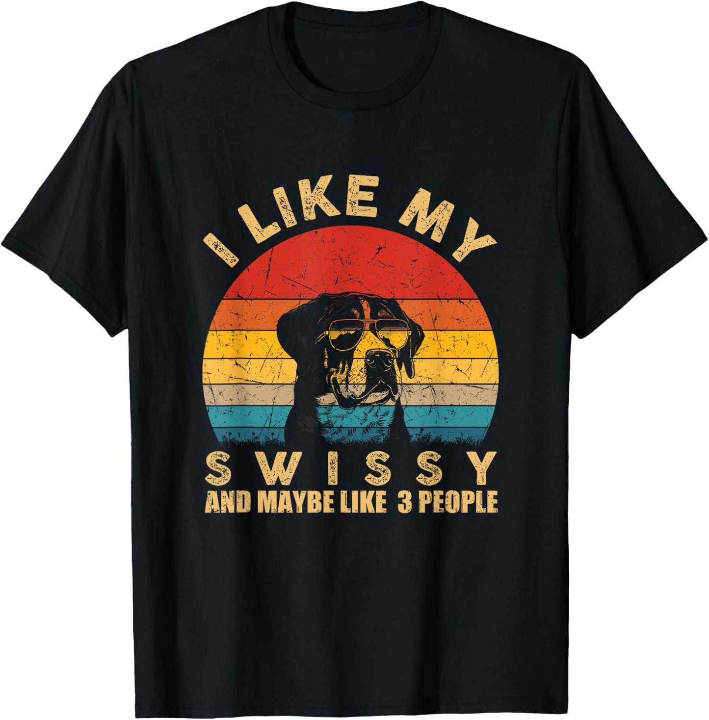 I Like My Swissy Dog Pet Lover Gifts Funny Dog Retro Vintage T-Shirt - T-Shirt | Black