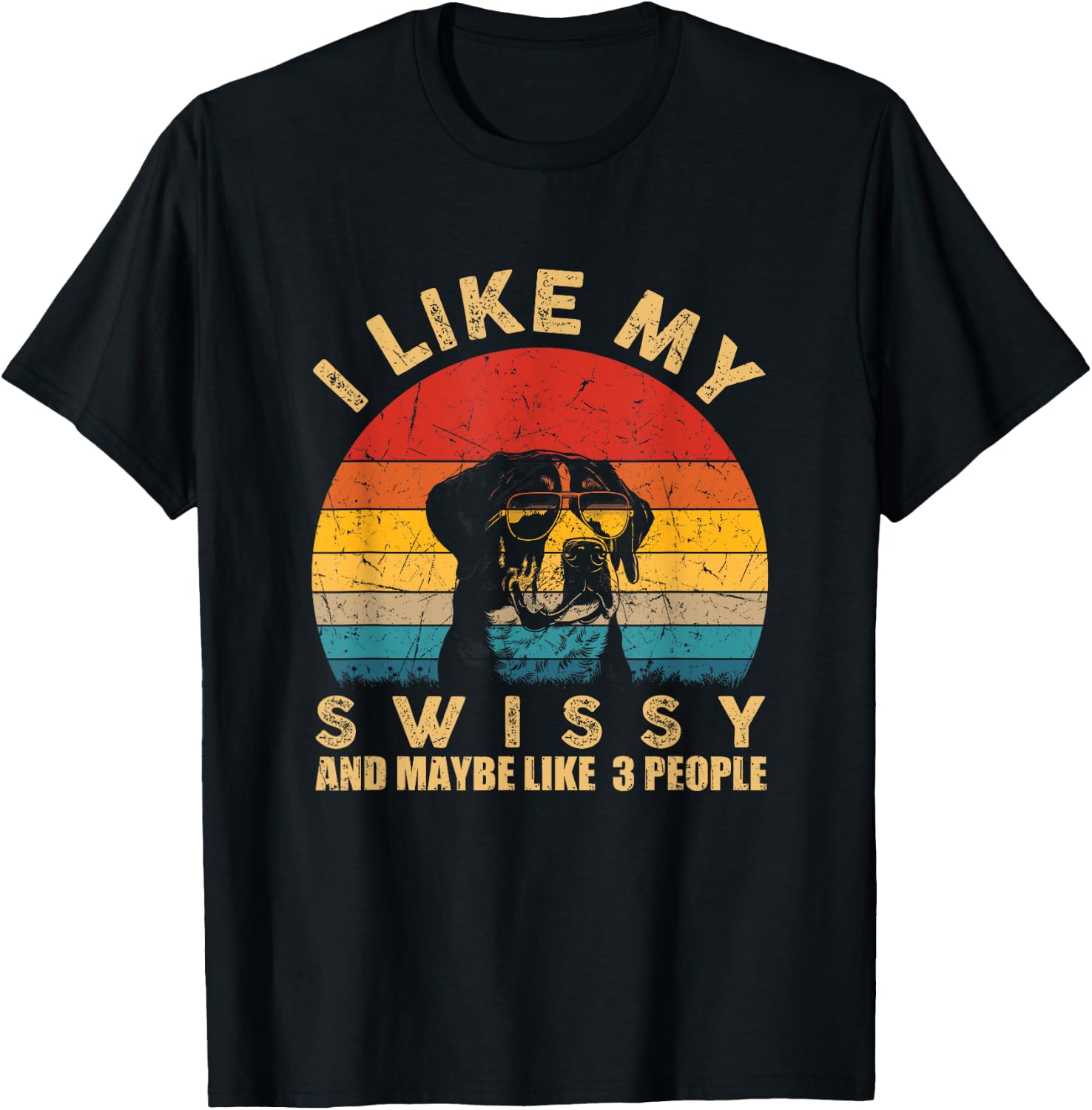 I Like My Swissy Dog Pet Lover Gifts Funny Dog Retro Vintage T-Shirt - T-Shirt | Black