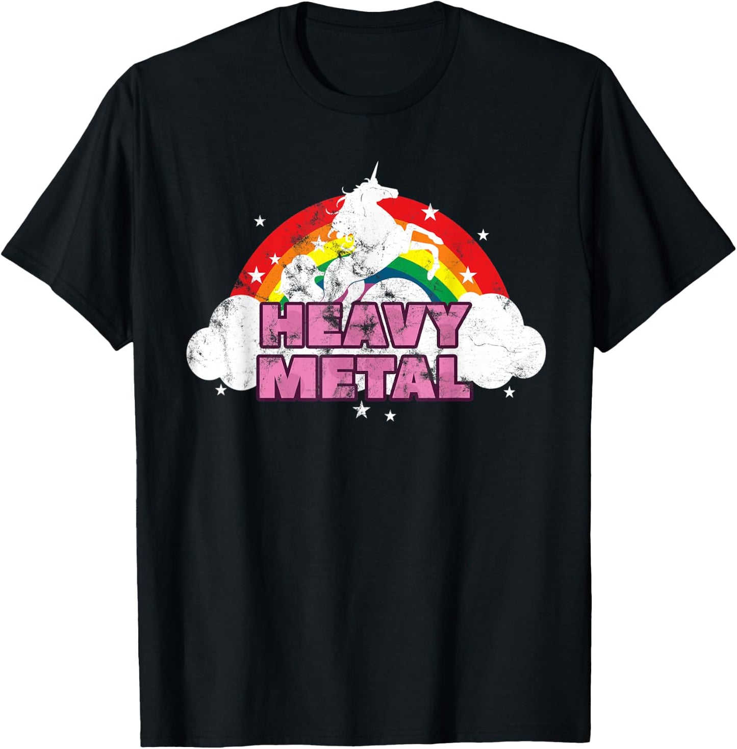 Cute Heavy Metal Unicorn Graphic Men Woman Kids T-Shirt - T-Shirt | Black