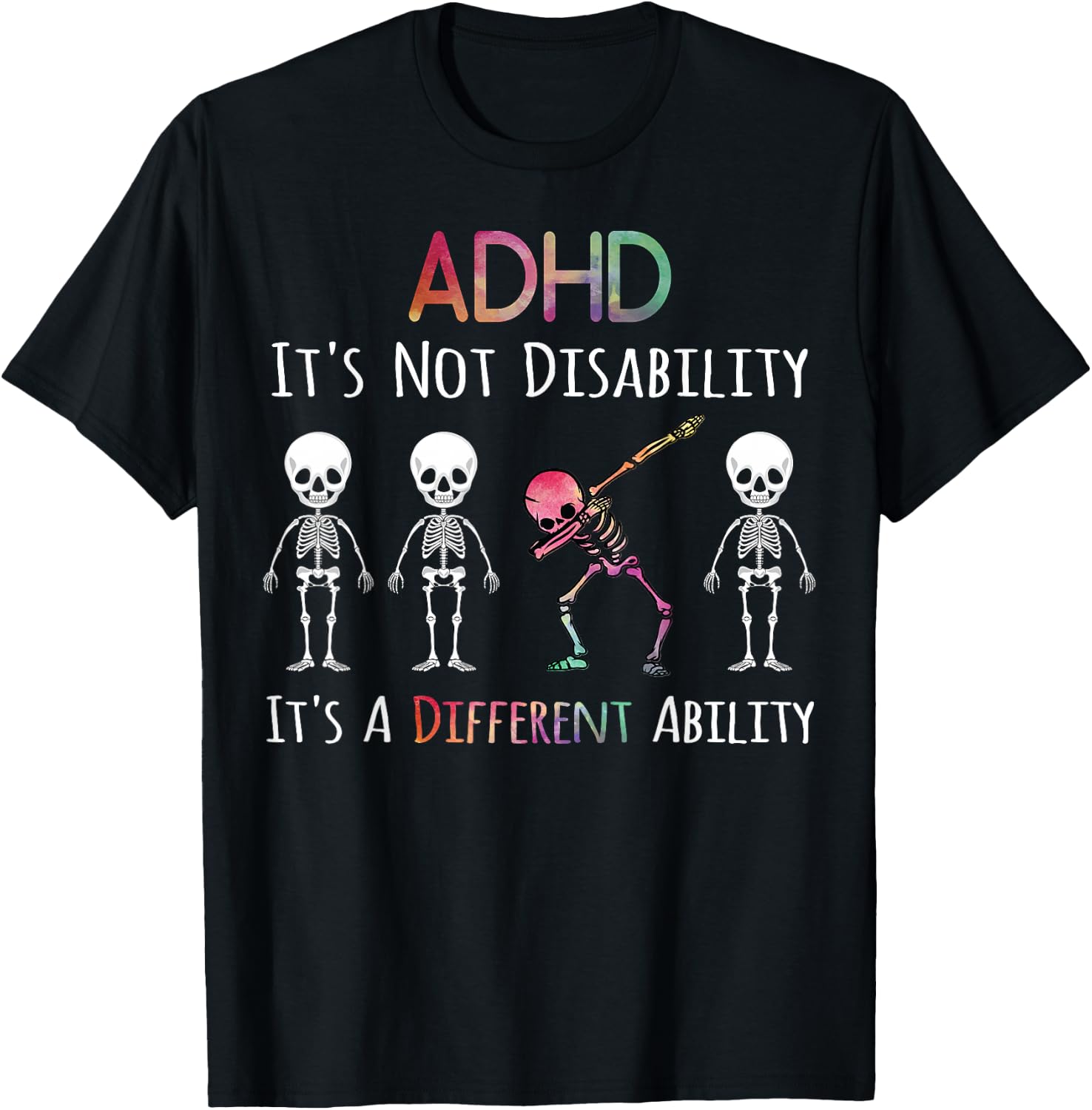 ADHD Awareness Dab Gifts ADHD It's Not A Disability Dabbing T-Shirt - T-Shirt | Black