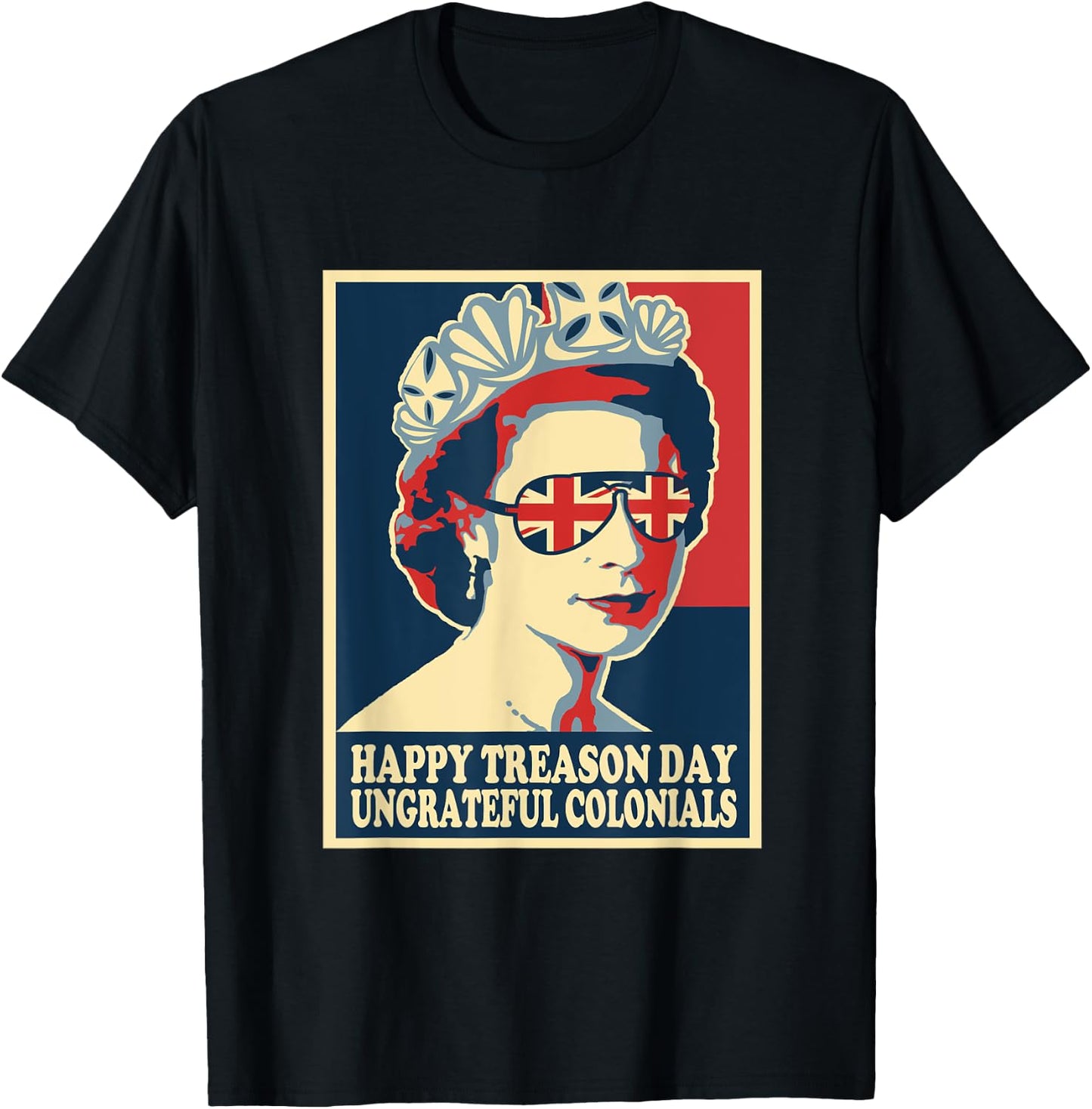 Retro Happy Treason Day 4th Of July British Colonials Flag T-Shirt - T-Shirt | Black