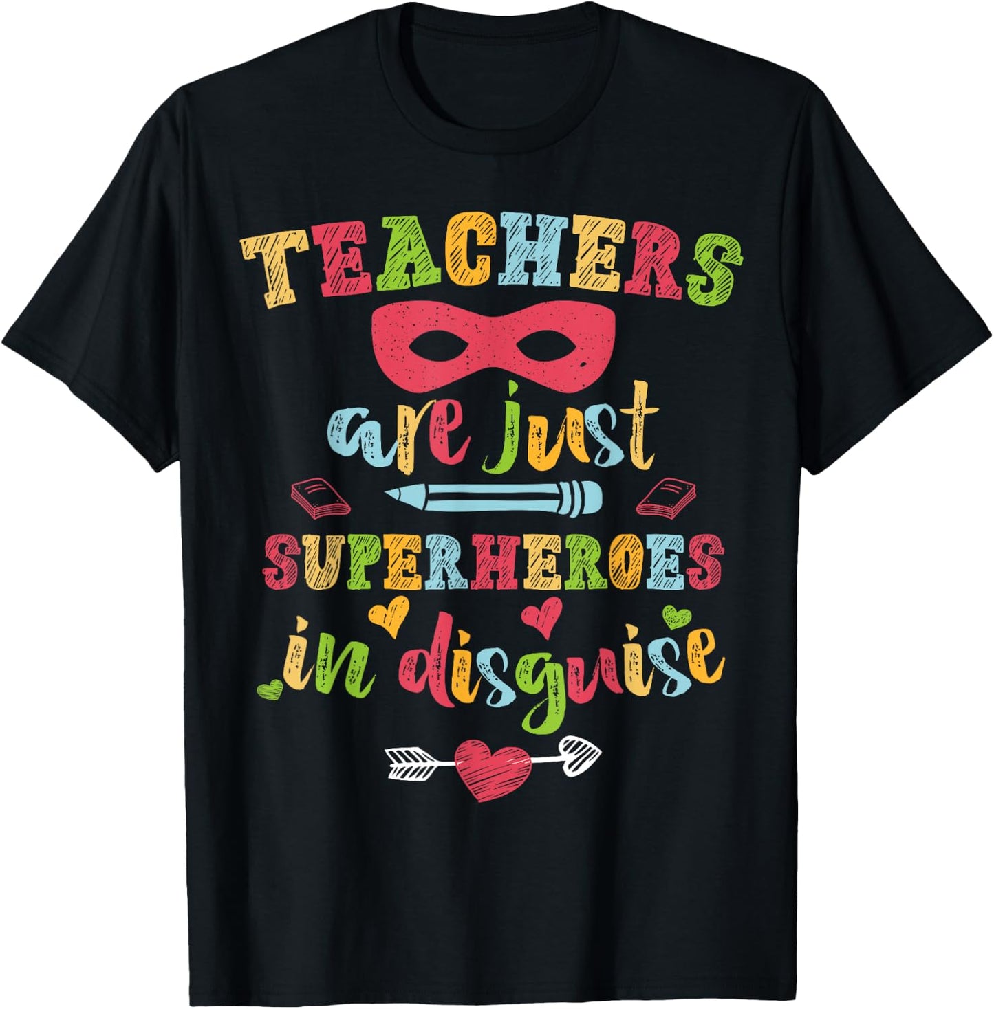 Back To School Teachers Are Just Superheroes hand drawn 2025 T-Shirt - T-Shirt | Black