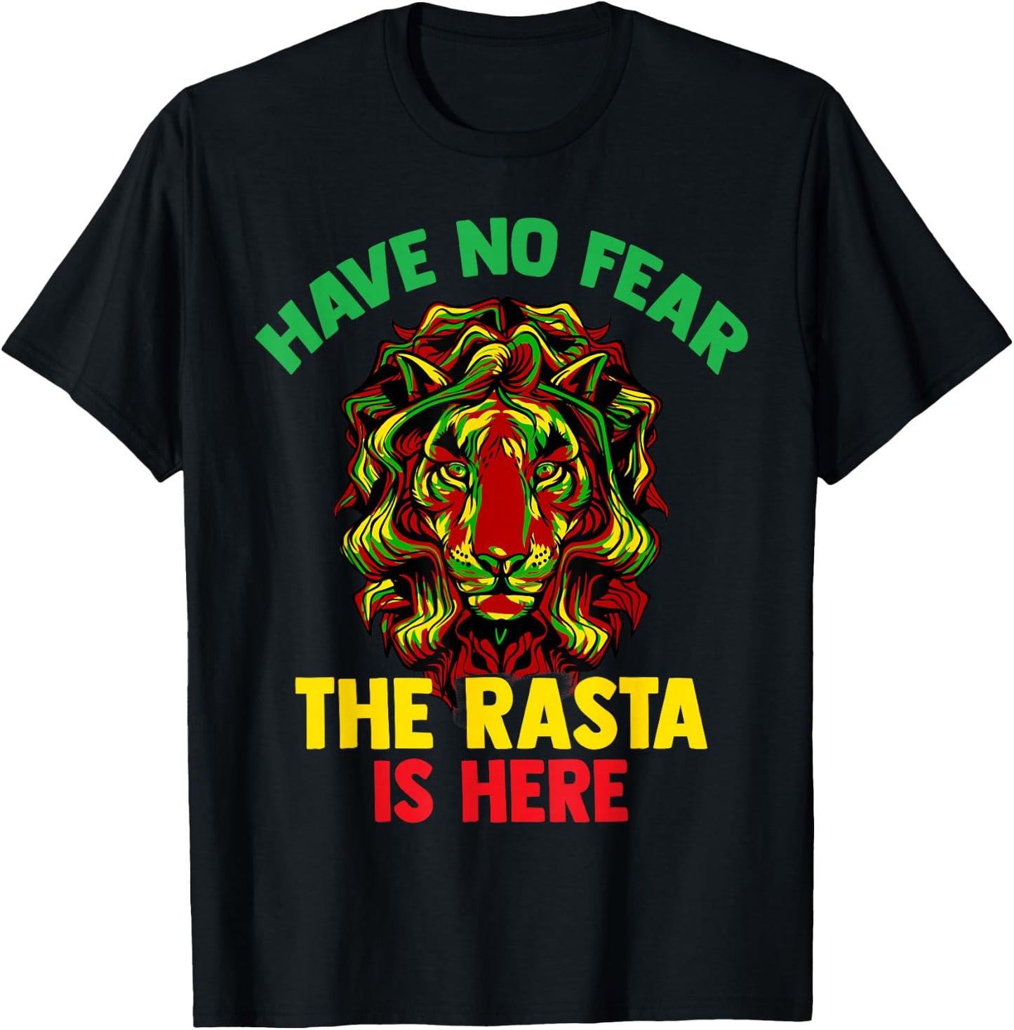 Rastafari Shirt Gift Raggea Reggaeton Flag Lion T-Shirt - T-Shirt | Black