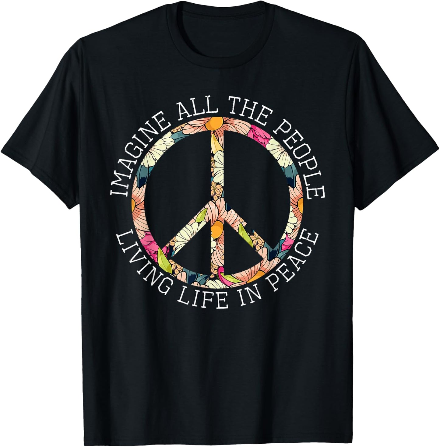 Hippie Costume 60s 70s Peace Vintage Lover Retro Nostalgic T-Shirt - T-Shirt | Black