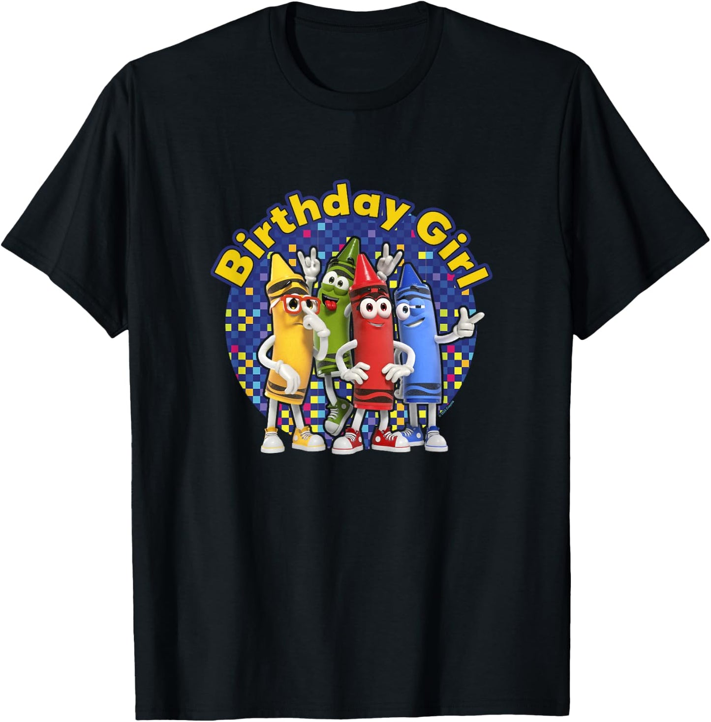 Crayola Birthday Girl Crayon Crew Celebration Retro Logo T-Shirt - T-Shirt | Black