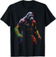 Gorilla Colourful Artwork - Animal Art Monkey Zoo Gorilla T-Shirt - T-Shirt | Black