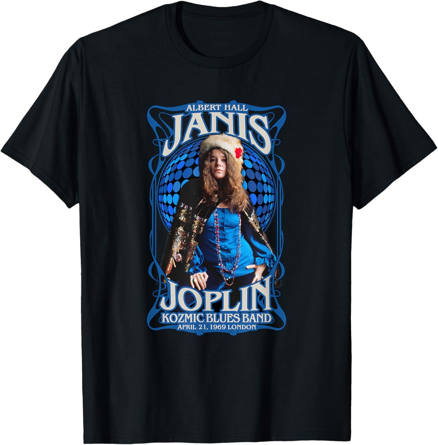 Janis Joplin Albert Hall 1969 Baron Wolman Photo T-Shirt - T-Shirt | Black