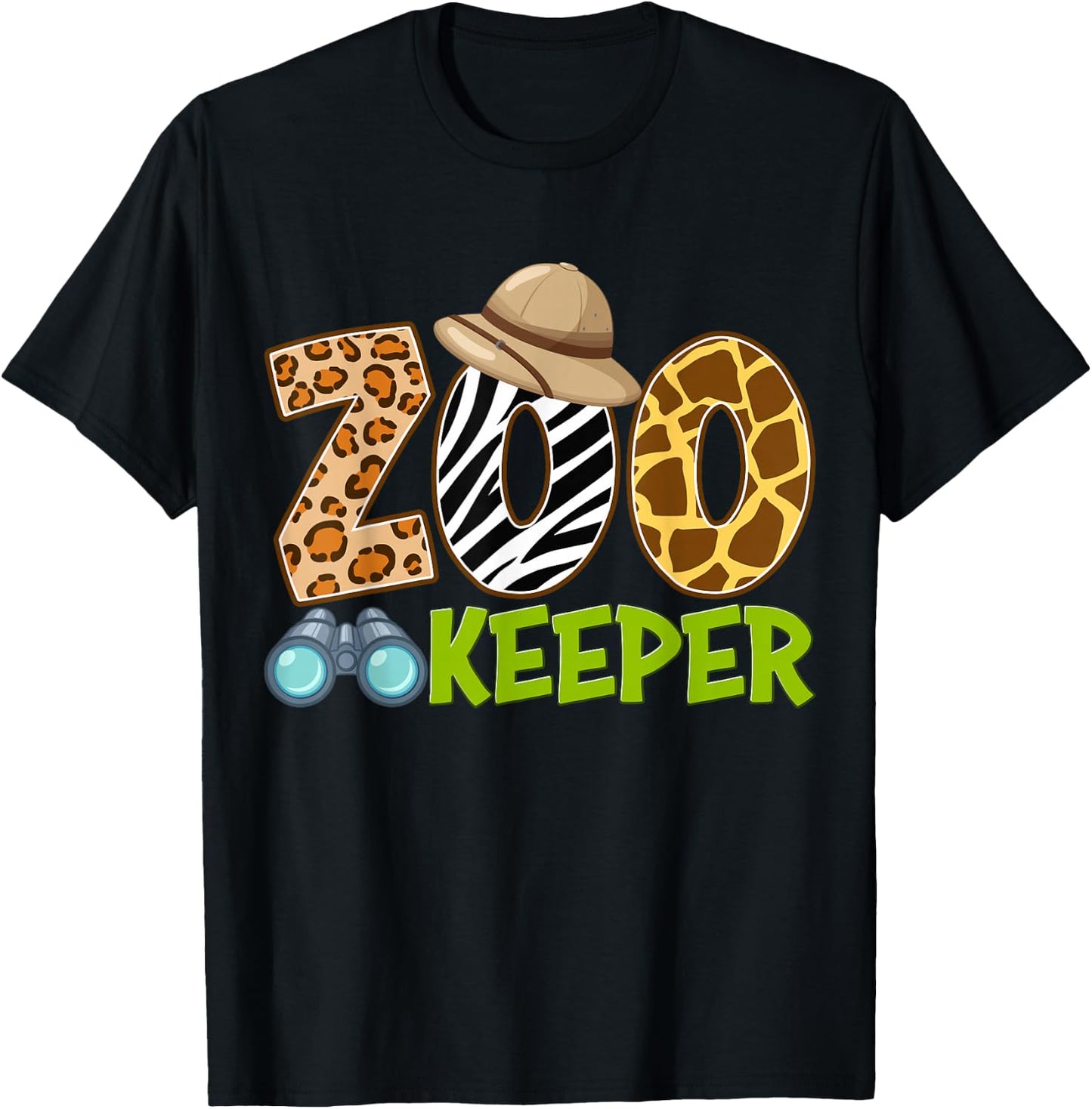 Zookeeper Costume Safari Trip African Savanna Animals Theme T-Shirt - T-Shirt | Black
