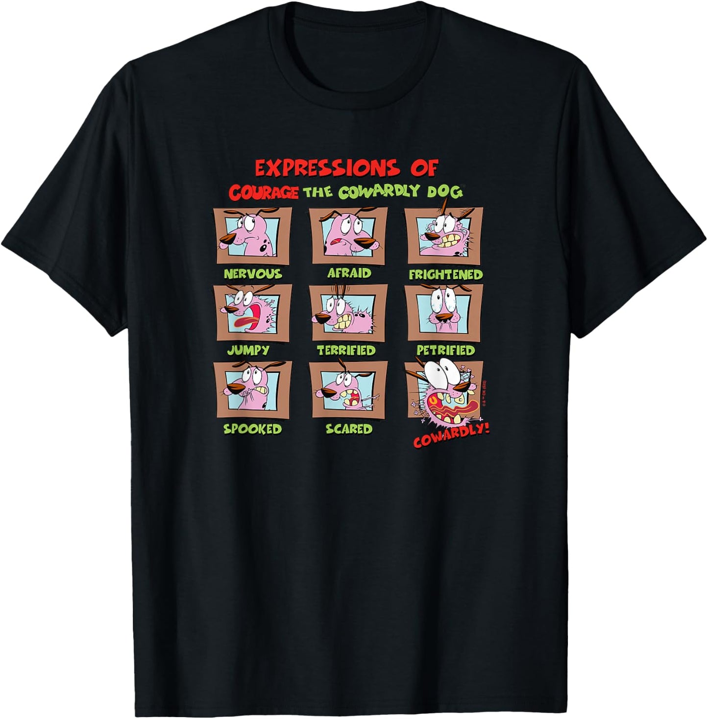 Courage The Cowardly Dog Courage Expressions Box Up T-Shirt - T-Shirt | Black