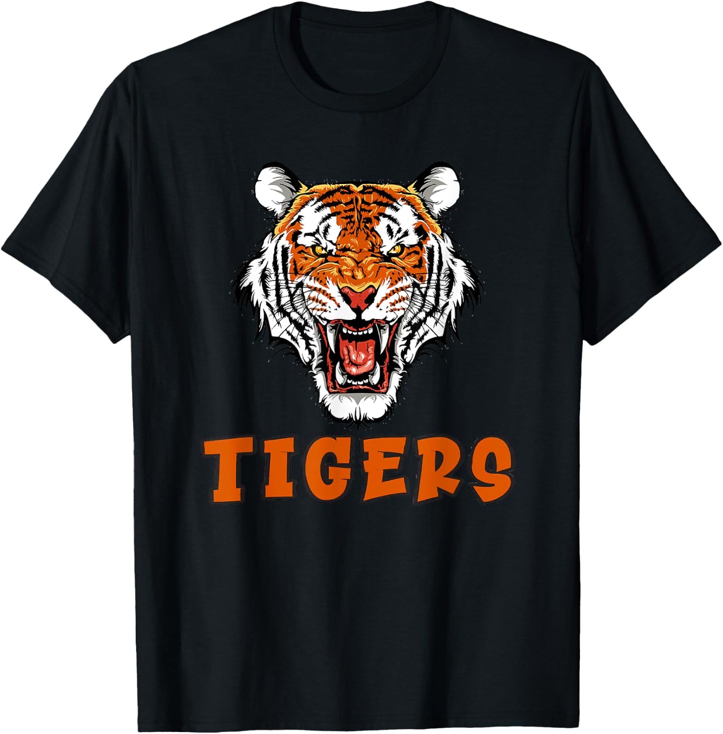 Tigers Swash School Spirit Orange Black t shirt T-Shirt - T-Shirt | Black