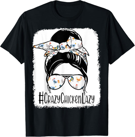 Crazy Chicken Lady Shirt Women Mama Hen Mothers Day Farm Mom T-Shirt - T-Shirt | Black