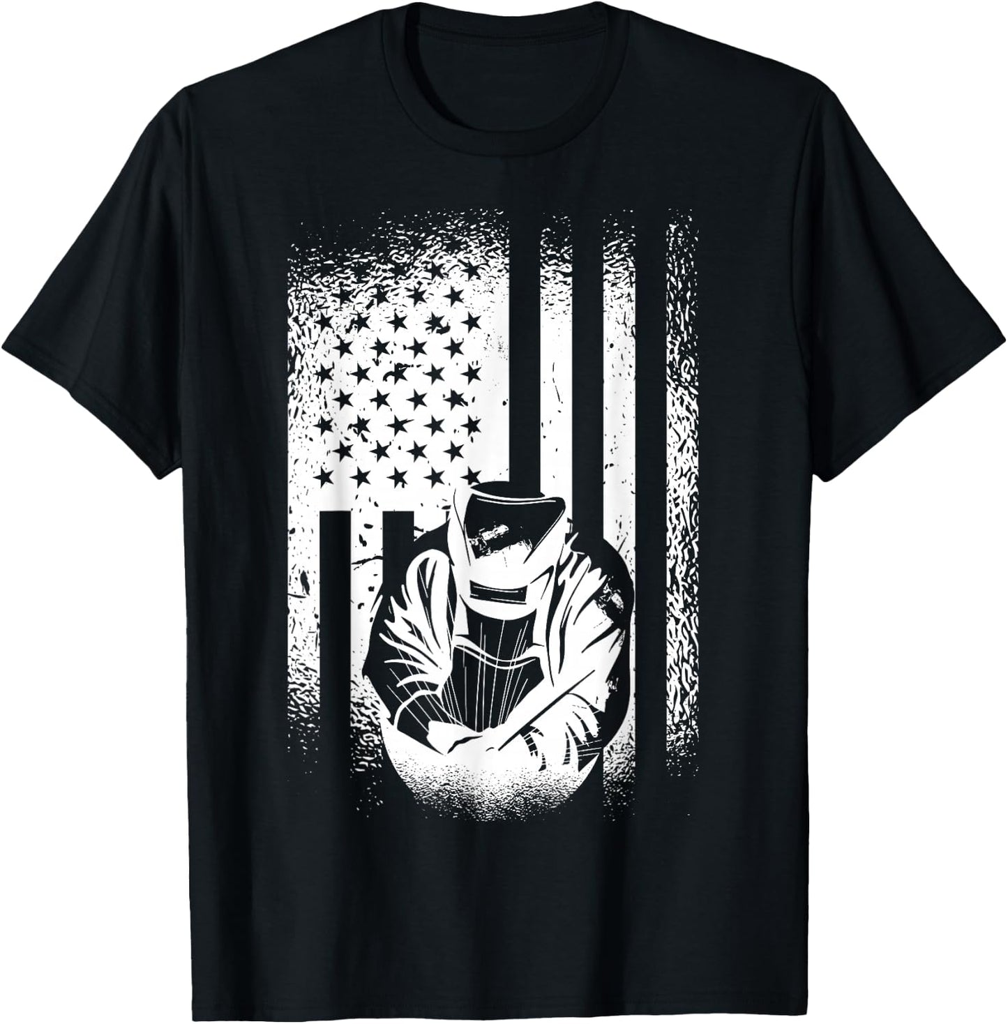 American Flag Welder Patriotic Welder Men's Welding Gift T-Shirt - T-Shirt | Black