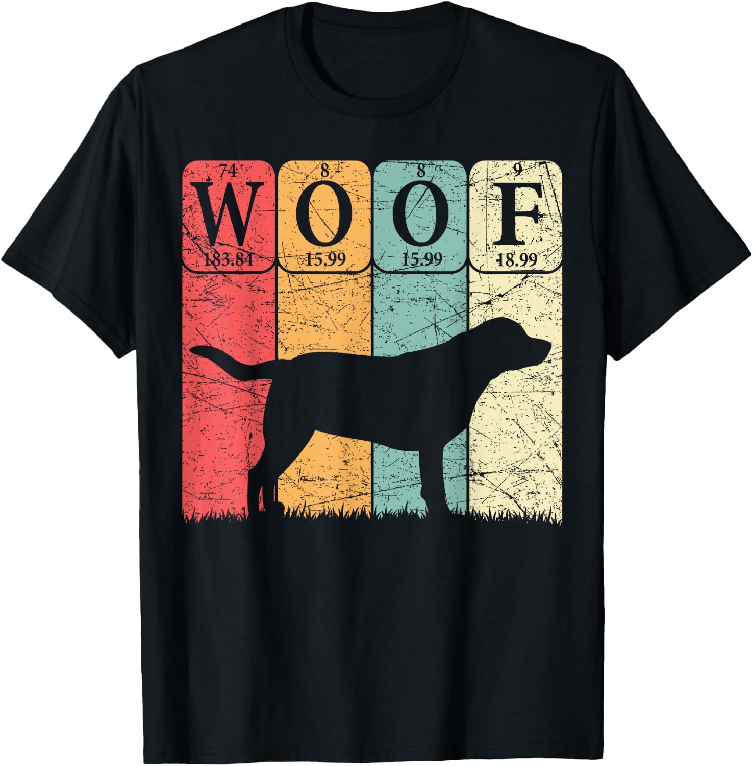 Labrador Retriever Dog Periodic Table Elements Dog Lover T-Shirt - T-Shirt | Black