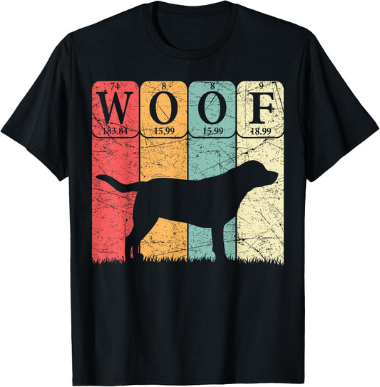 Labrador Retriever Dog Periodic Table Elements Dog Lover T-Shirt - T-Shirt | Black