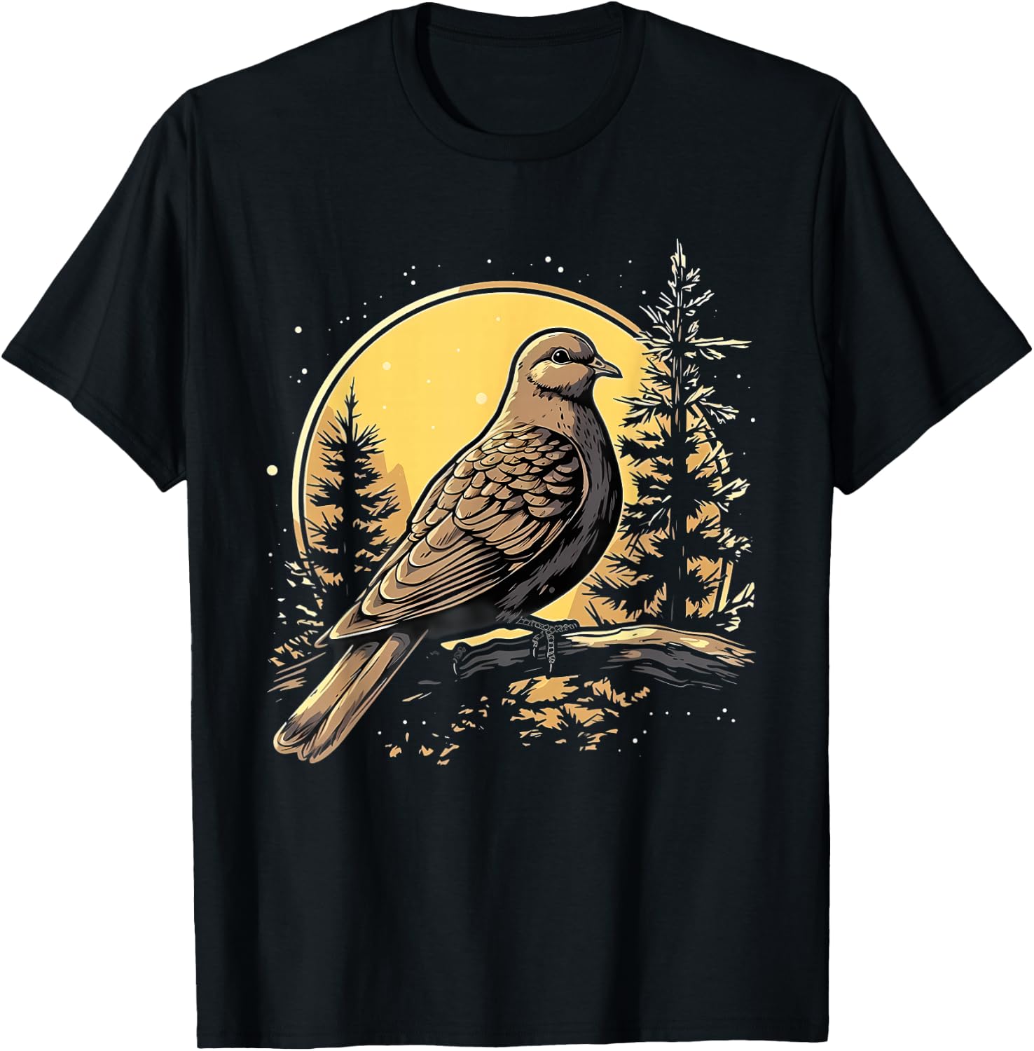 Retro Style Mourning Dove T-Shirt - T-Shirt | Black