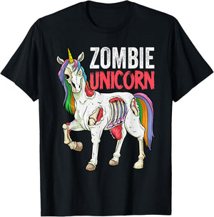 Zombie Unicorn Zombiecorn Halloween Costume Scary Undead T-Shirt - T-Shirt | Black