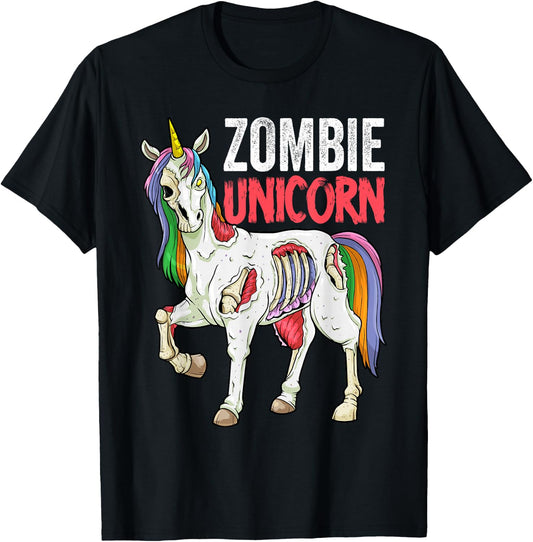 Zombie Unicorn Zombiecorn Halloween Costume Scary Undead T-Shirt - T-Shirt | Black