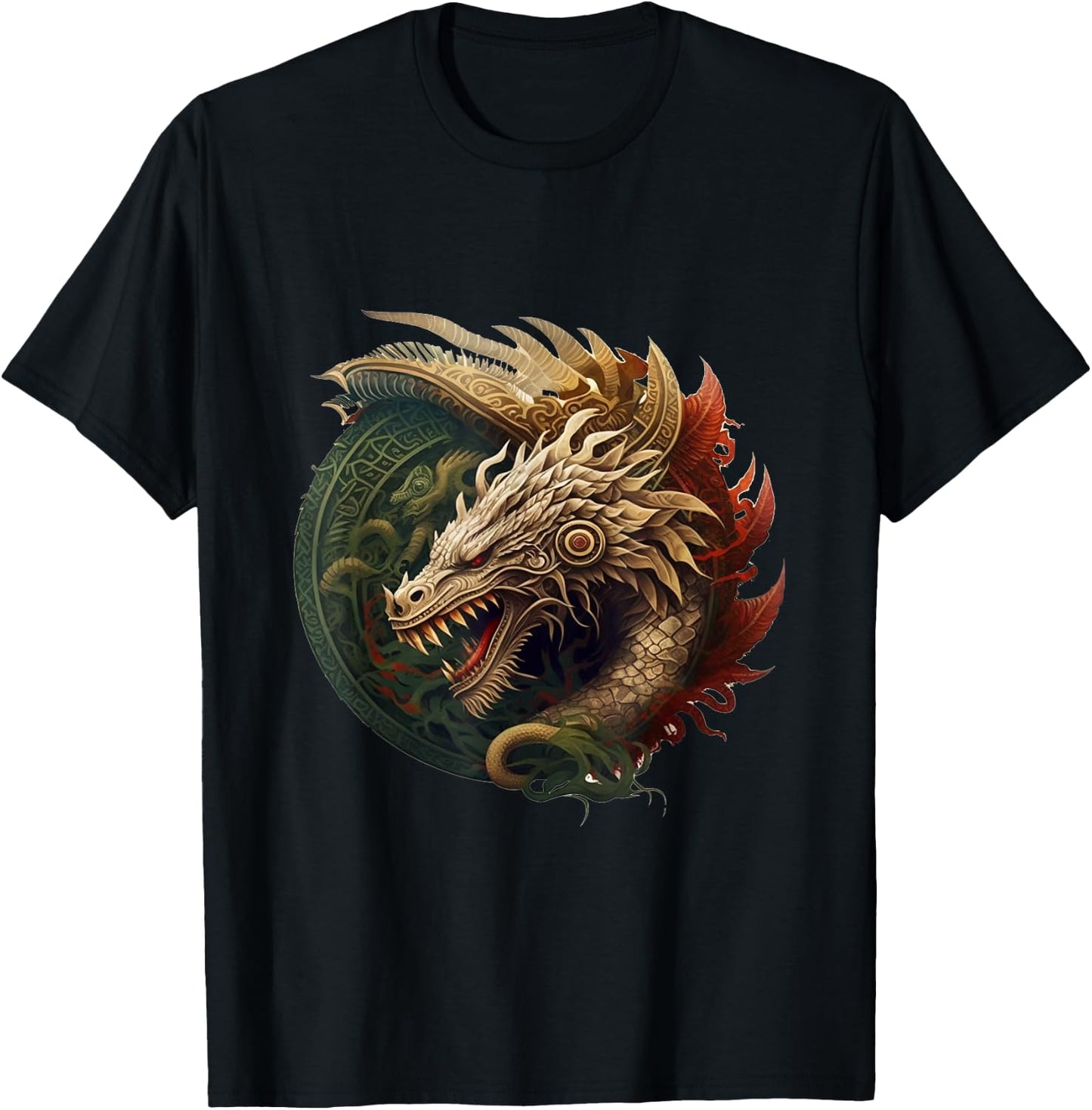 Aztec Quetzalcoatl Mexican Mythology Ouroboros Aztec God T-Shirt - T-Shirt | Black