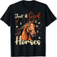 Horse Lover Just A Girl Who Loves Horses T-Shirt - T-Shirt | Black