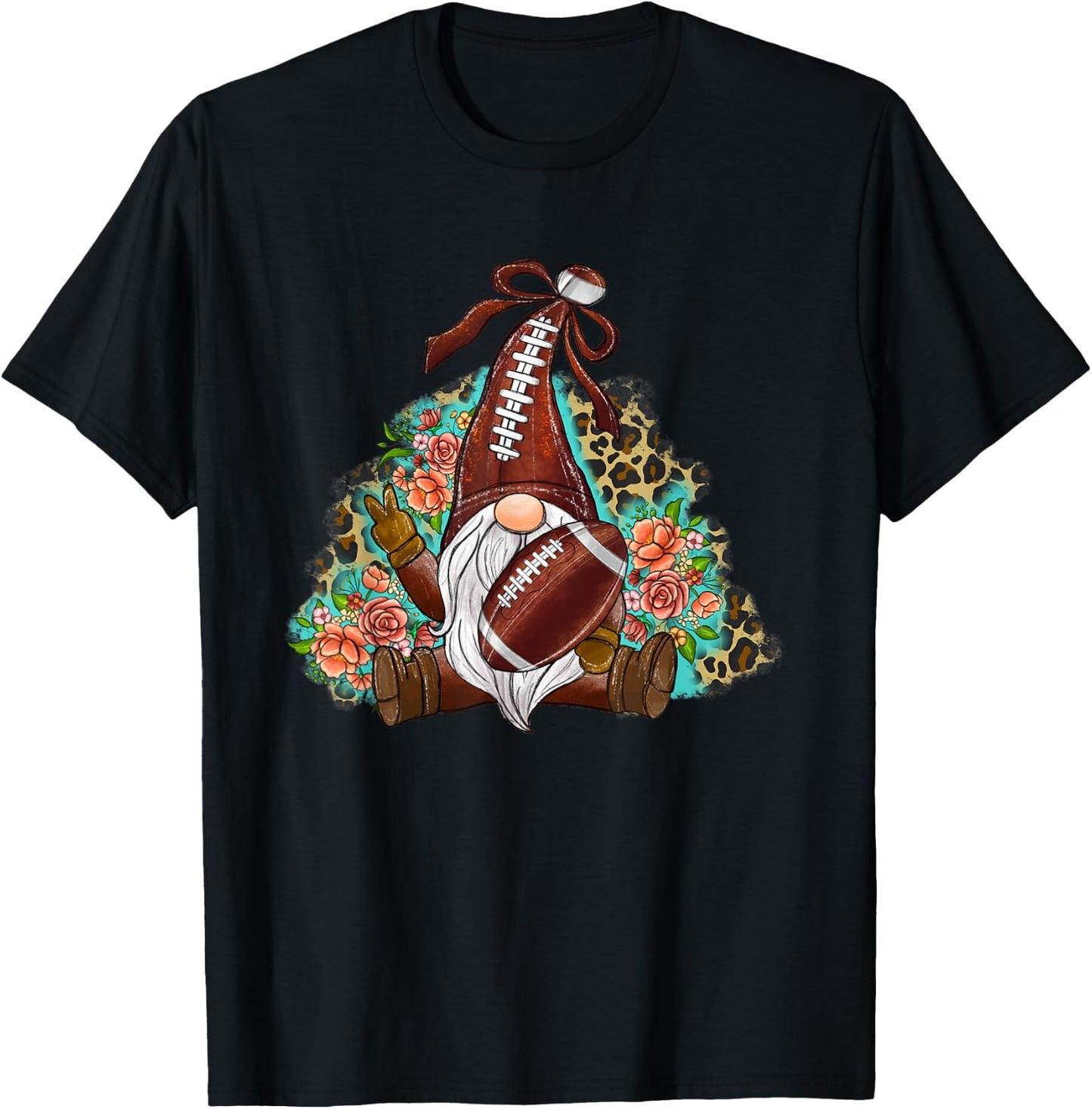 sunday Game Football gnome player sports football watching T-Shirt - T-Shirt | Black