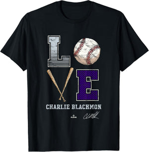 Love Charlie Blackmon Charlie Blackmon Colorado MLBPA T-Shirt - T-Shirt | Black