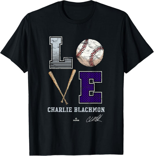 Love Charlie Blackmon Charlie Blackmon Colorado MLBPA T-Shirt - T-Shirt | Black