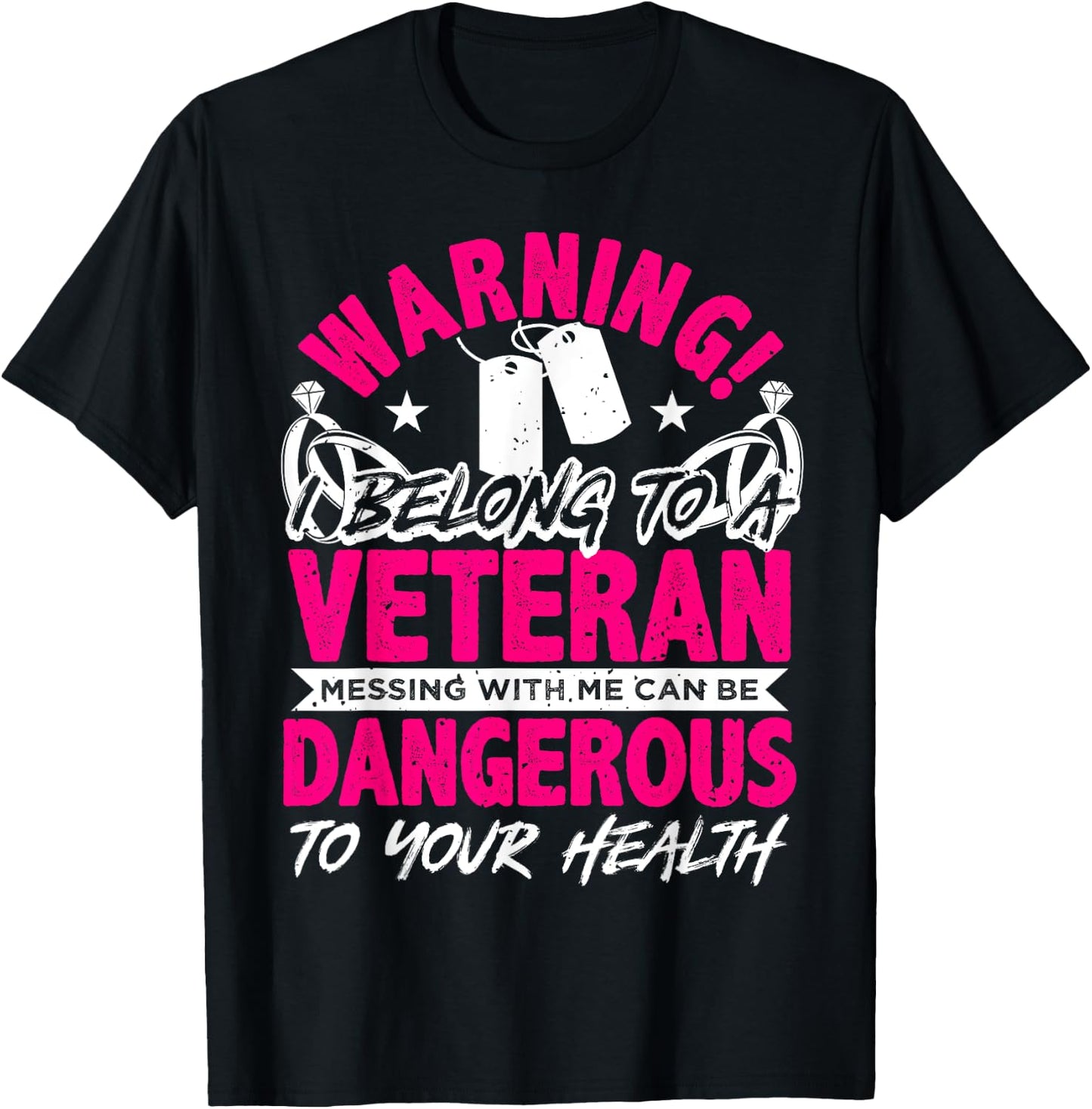 Veteran Wife, Husband Soldier & Saying For Military Women T-Shirt - T-Shirt | Black