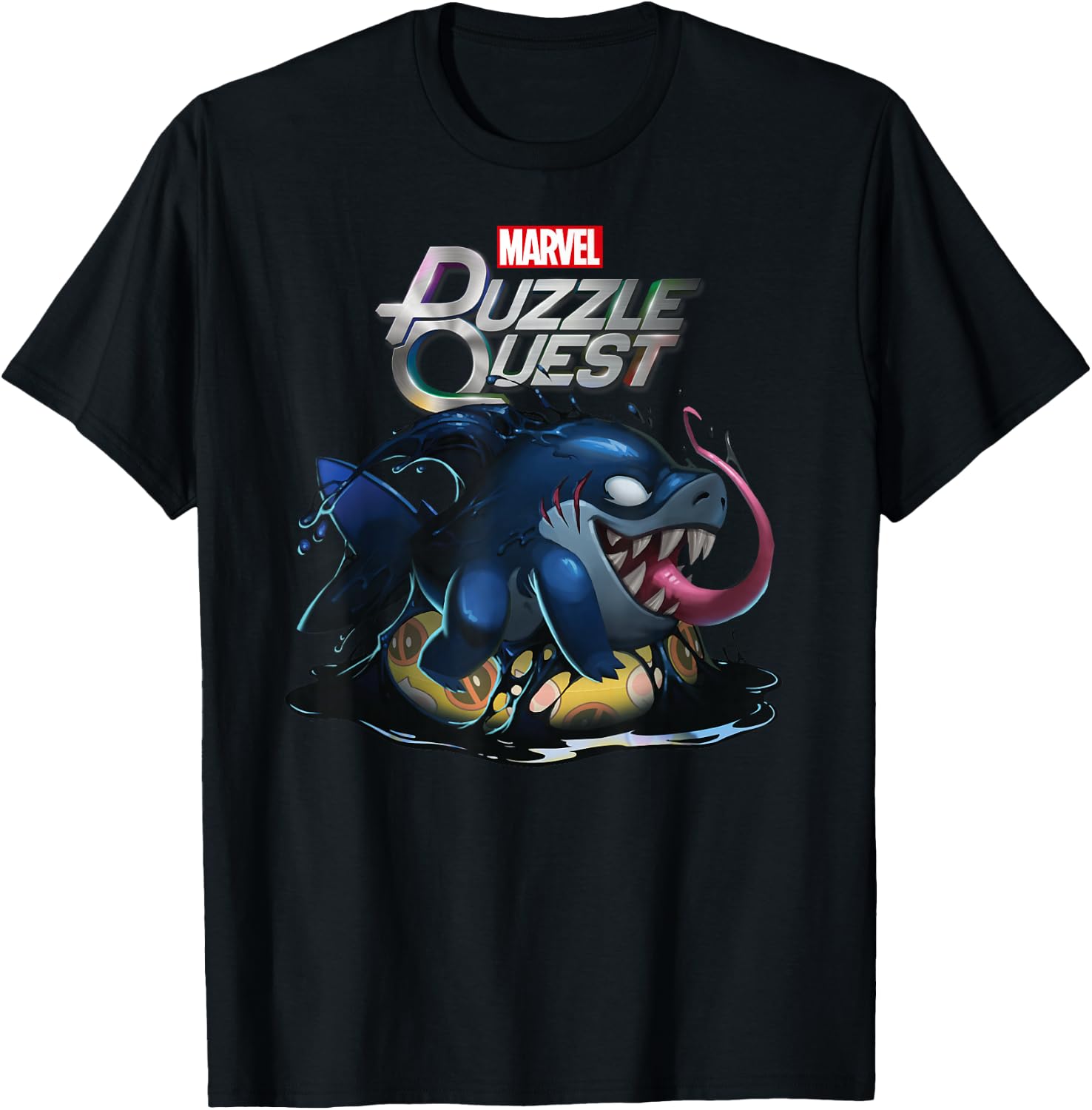 Marvel Puzzle Quest Jeff Land Shark Jeffrey Symbiote Floatie T-Shirt - T-Shirt | Black