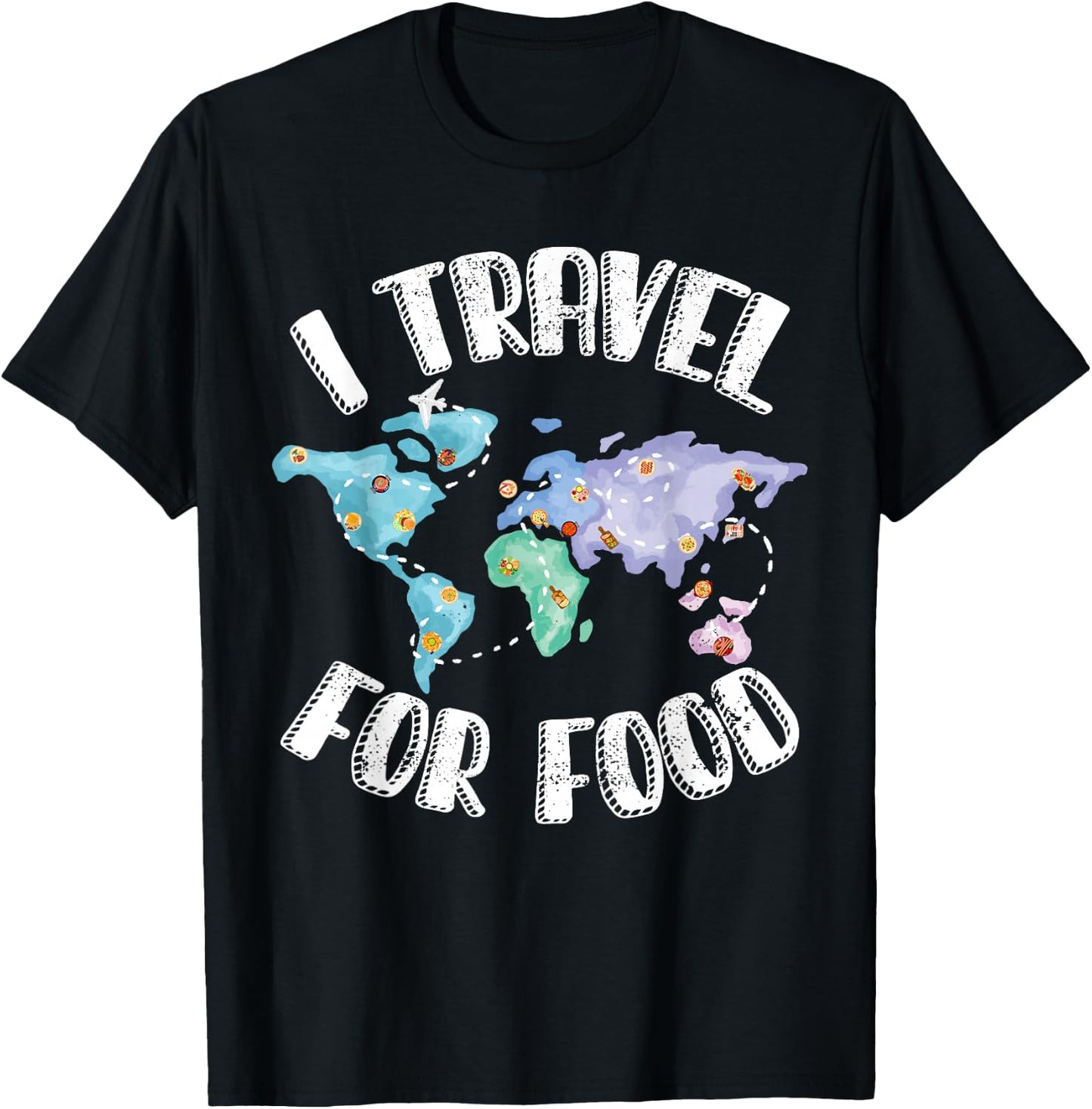 I Travel For Food T-Shirt - T-Shirt | Black