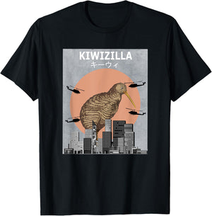 Kiwizilla Kiwi Bird Funny Birding T-Shirt - T-Shirt | Black