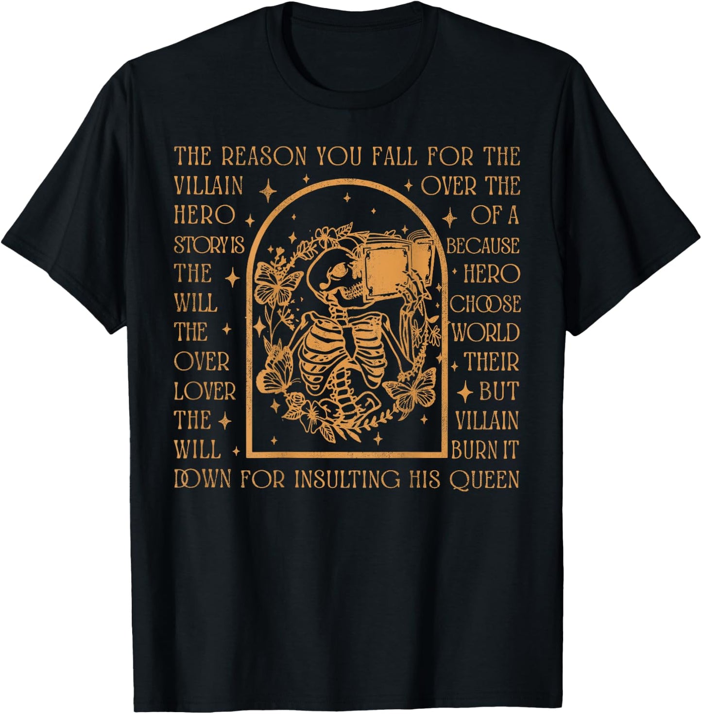 Villain Dark Romance Book, Bookish , Book Lover (Back) T-Shirt - T-Shirt | Black