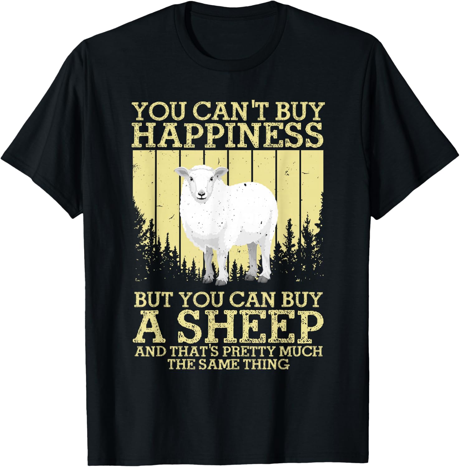 Cute Sheep Design Women Kids Livestock Sheep Lovers T-Shirt - T-Shirt | Black