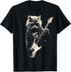 Rock Cat Playing Guitar - Funny Guitar Cat T-Shirt - T-Shirt | Black