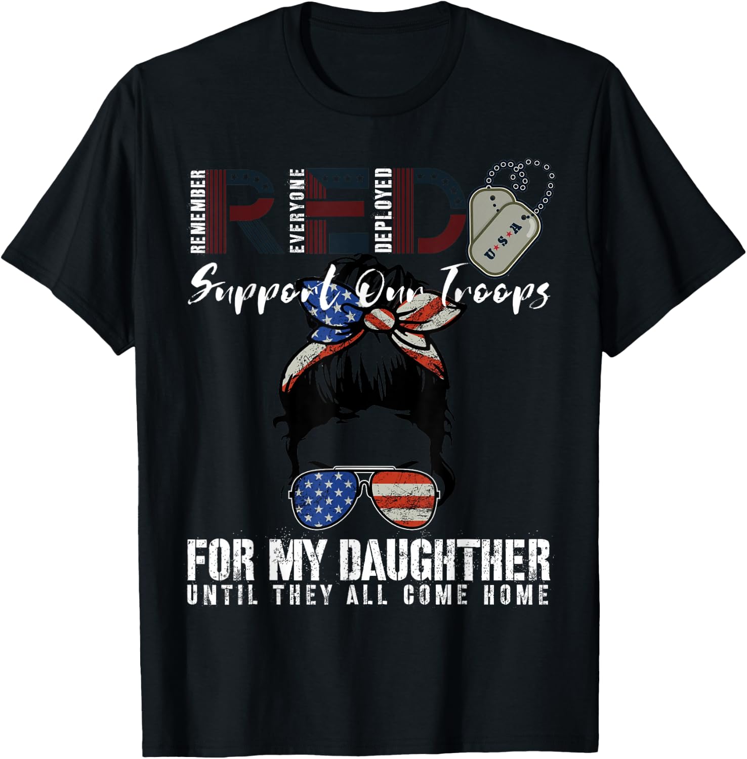 Red Friday Military For My Daughter Remember Everyone Deploy T-Shirt - T-Shirt | Black