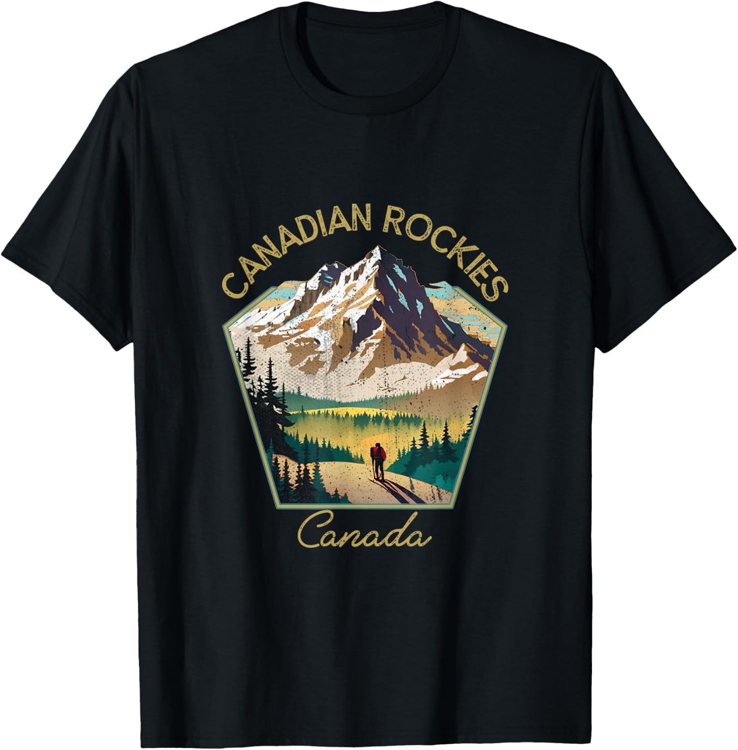 Canadian Rockies Retro Clothing - Canadian Rockies Souvenir T-Shirt - T-Shirt | Black