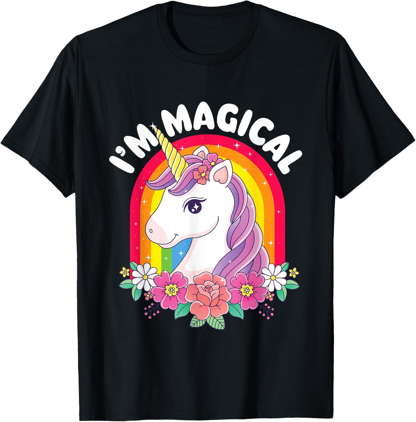 I'm Magical - Rainbow Unicorn Mystical Creature T-Shirt - T-Shirt | Black