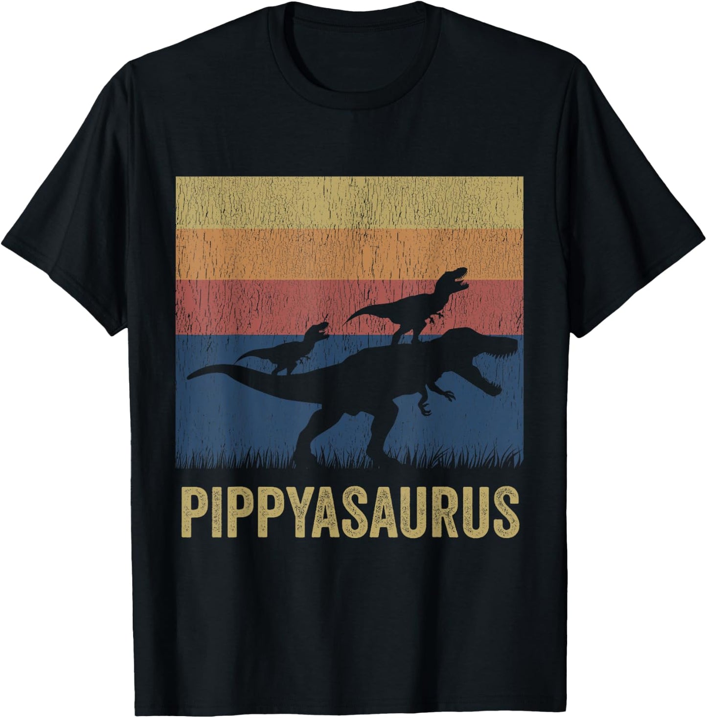 Pippysaurus T Rex Dinosaur Pippy Saurus Matching Dinosaur T-Shirt - T-Shirt | Black