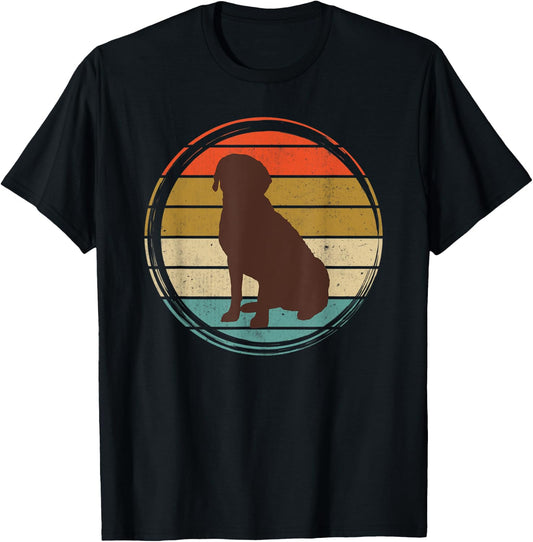 Chocolate Lab Vintage Labrador Men Women Kids T-Shirt - T-Shirt | Black
