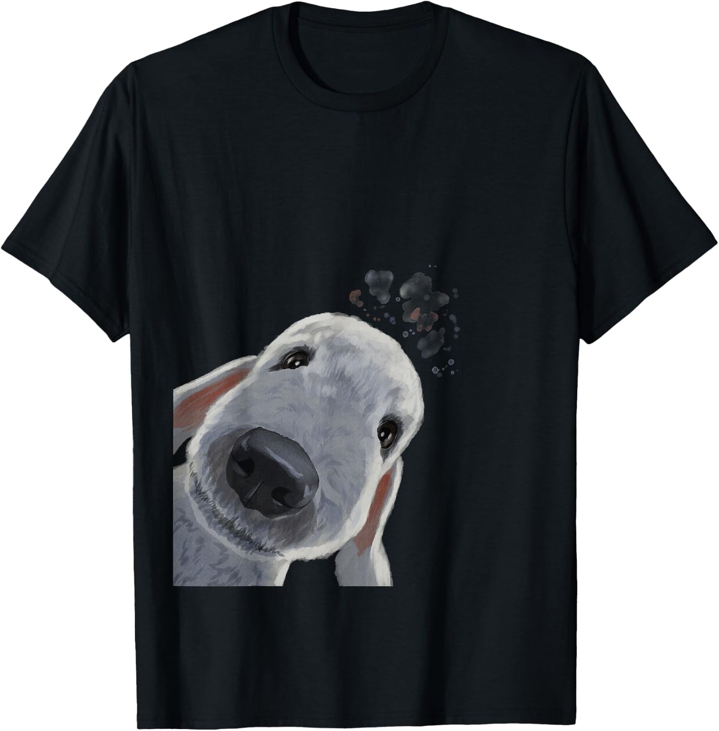 Funny Curious Dog Bedlington Terrier T-Shirt - T-Shirt | Black